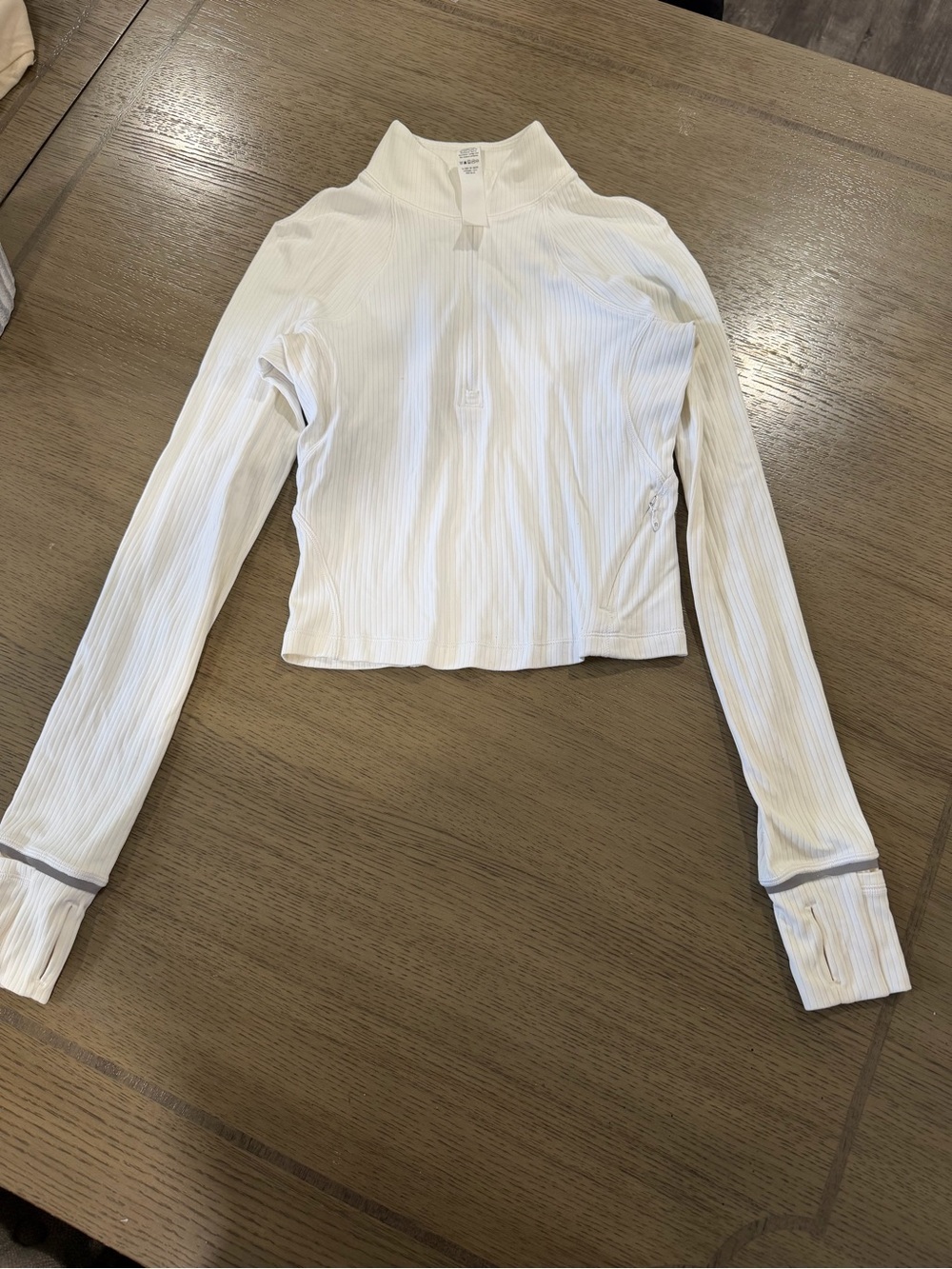 lululemon athletica White Ribbed Long-Sleeve Mock Neck Top